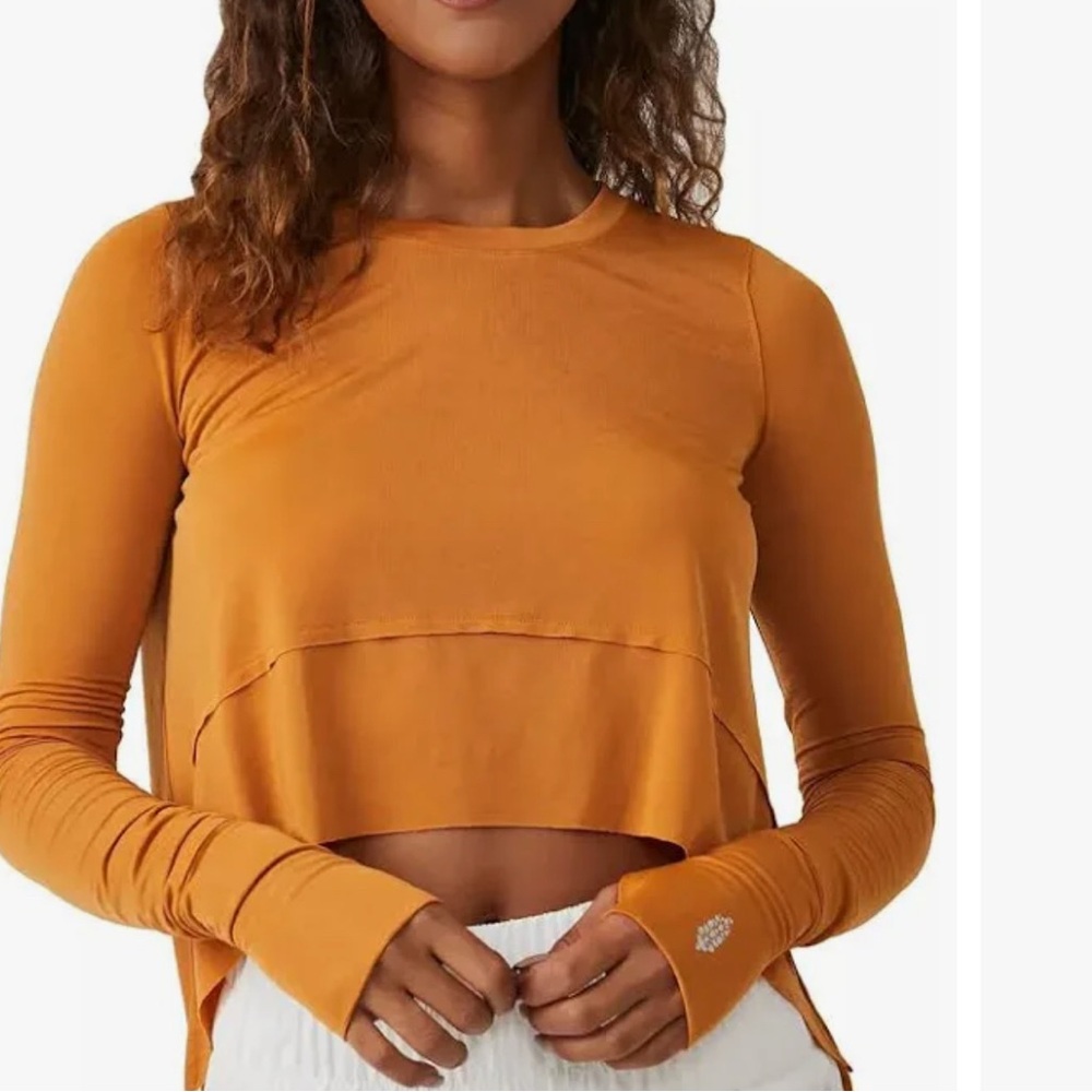 NWOT FP Movement Breezy Tempo Layering Tee in Orange